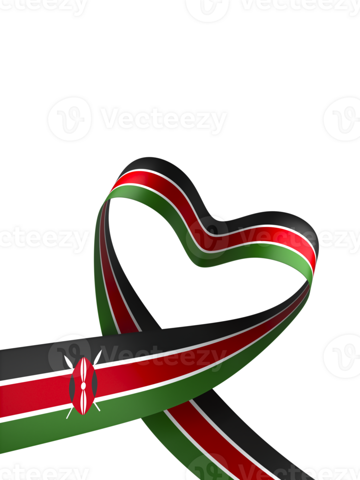 Kenya flag element design national independence day banner ribbon png