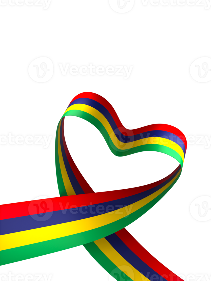 Mauritius flag element design national independence day banner ribbon png