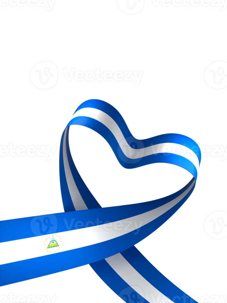 Nicaragua flag element design national independence day banner ribbon png