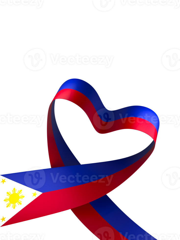 Philippines flag element design national independence day banner ribbon png