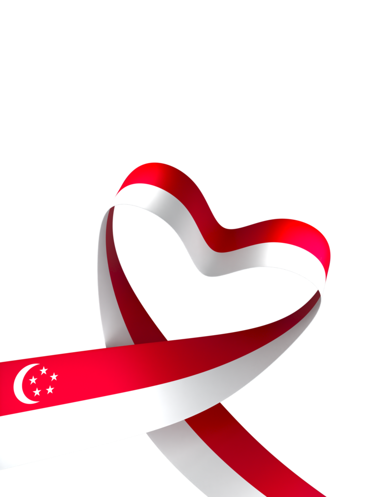 Singapore flag element design national independence day banner ribbon png