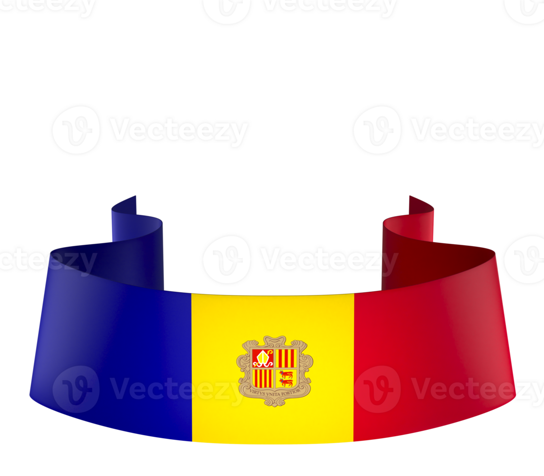Andorra flag element design national independence day banner ribbon png