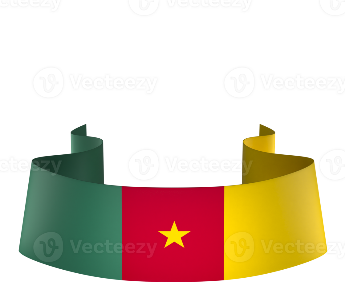Cameroon flag element design national independence day banner ribbon png