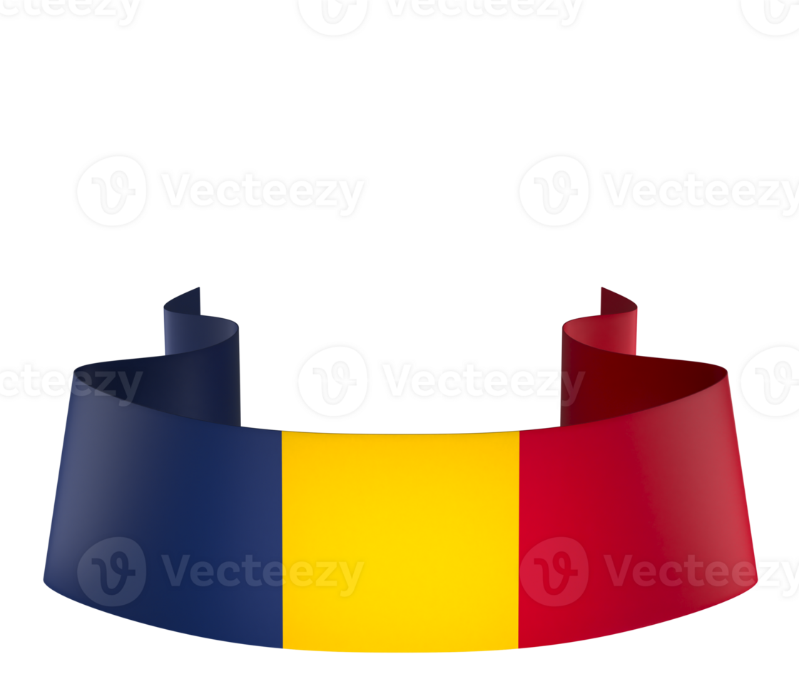 Chad flag element design national independence day banner ribbon png