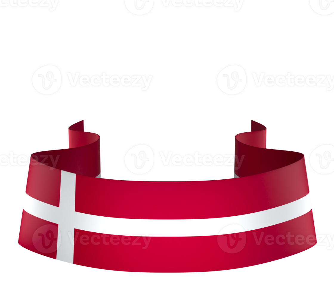 Denmark flag element design national independence day banner ribbon png