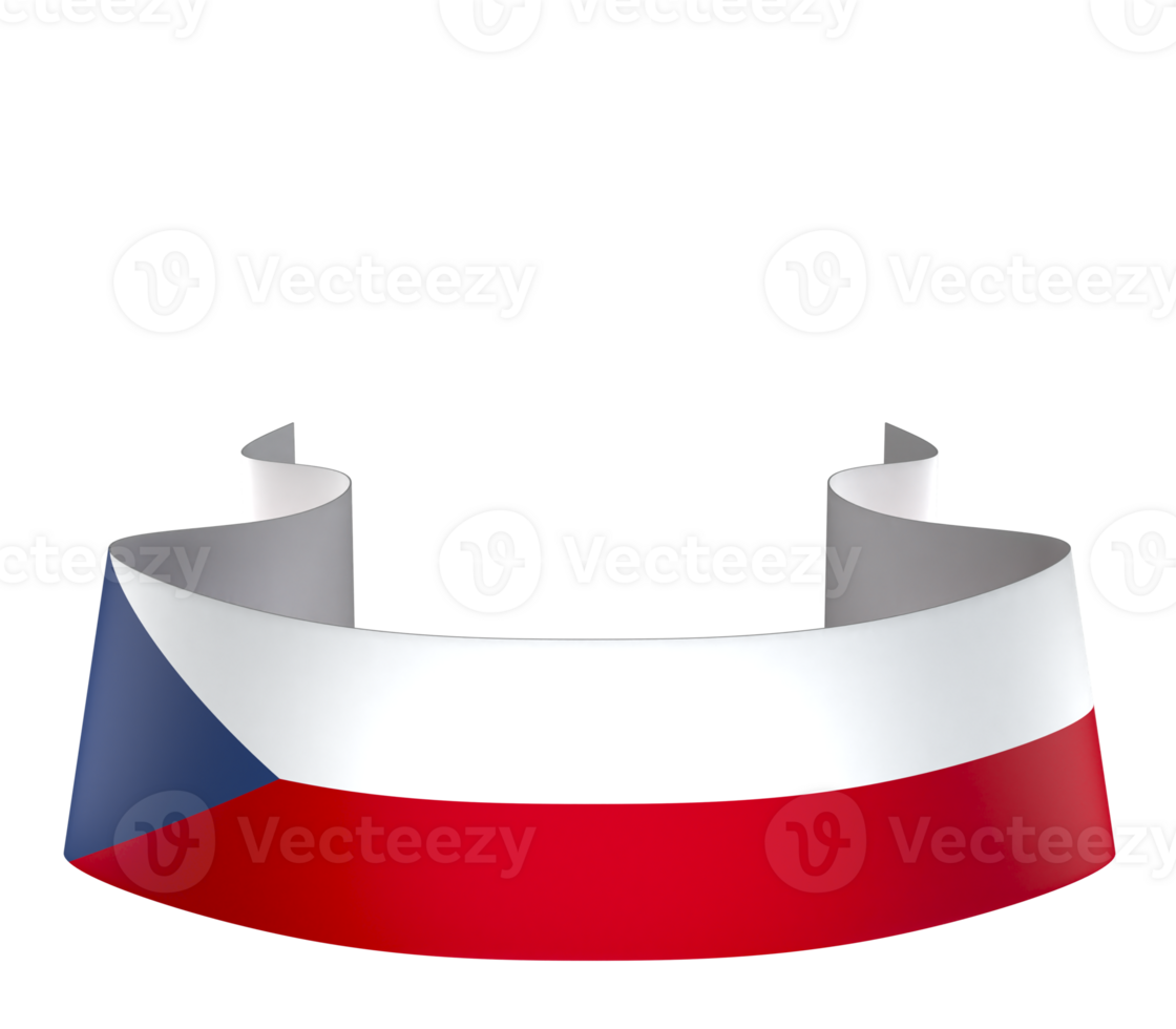 Czech Republic flag element design national independence day banner ribbon png
