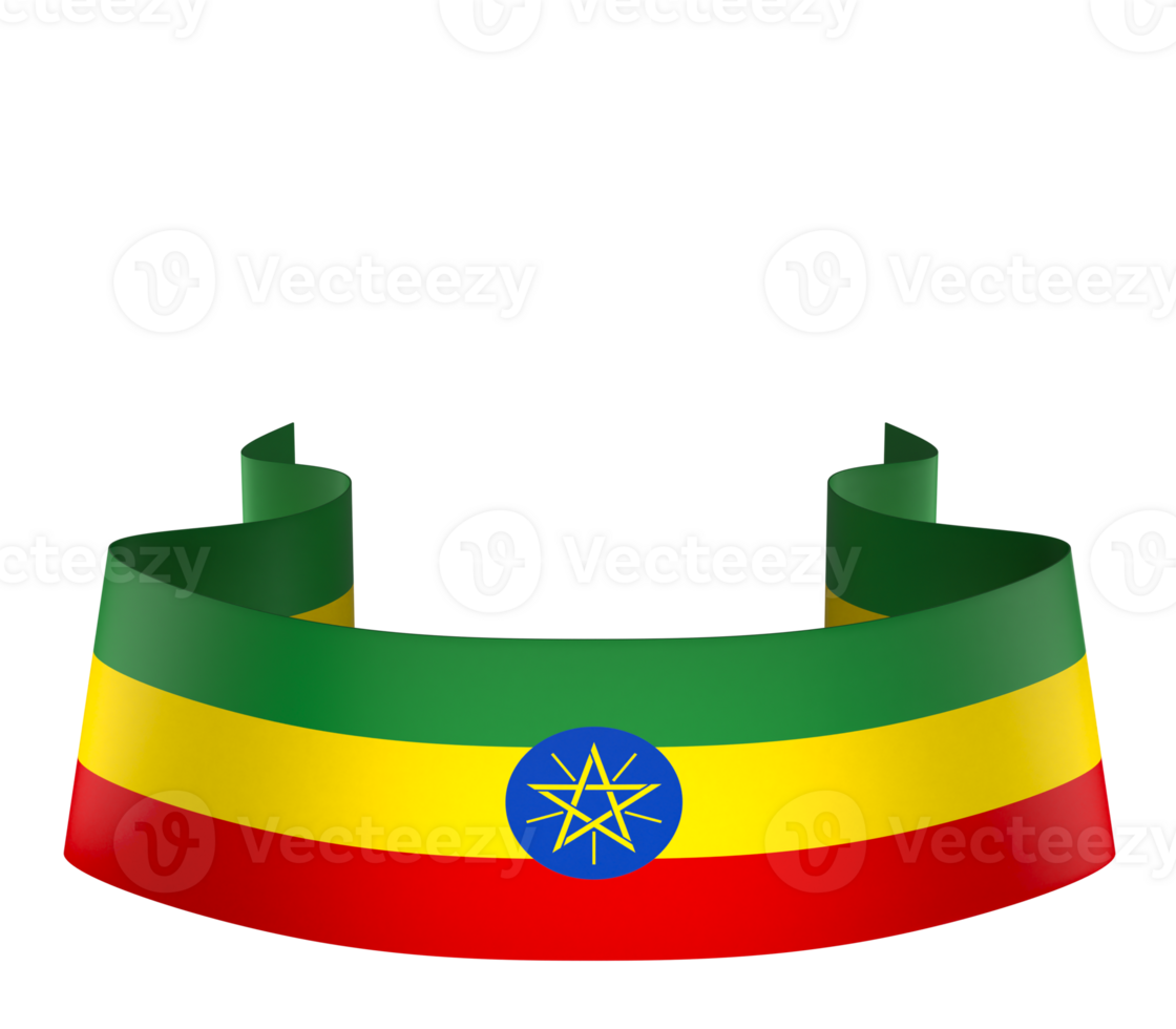 Ethiopia flag element design national independence day banner ribbon png
