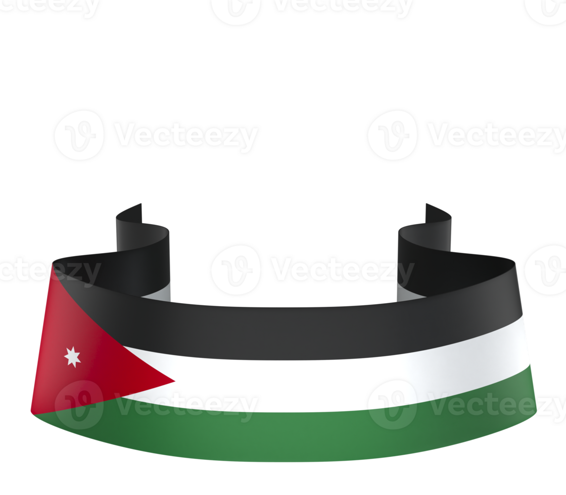 Jordan flag element design national independence day banner ribbon png