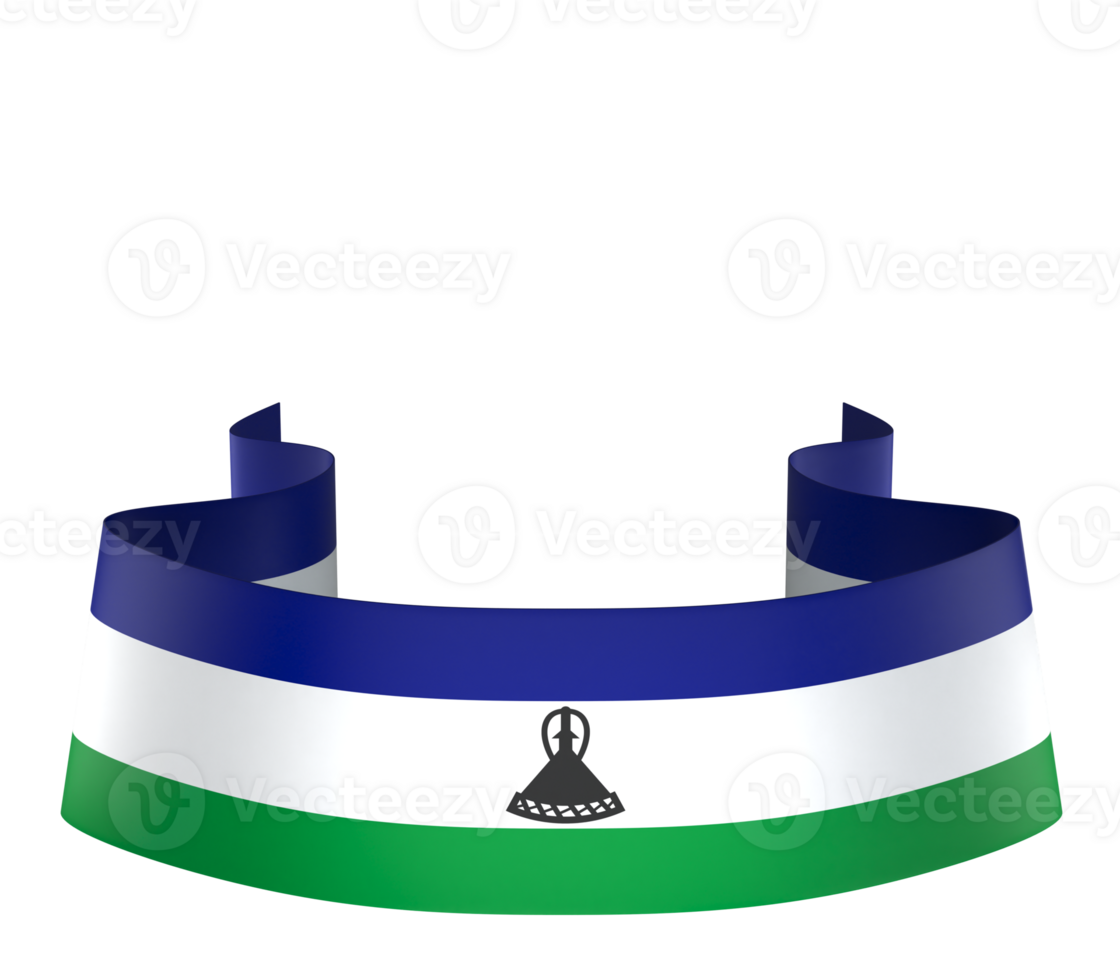Lesotho flag element design national independence day banner ribbon png