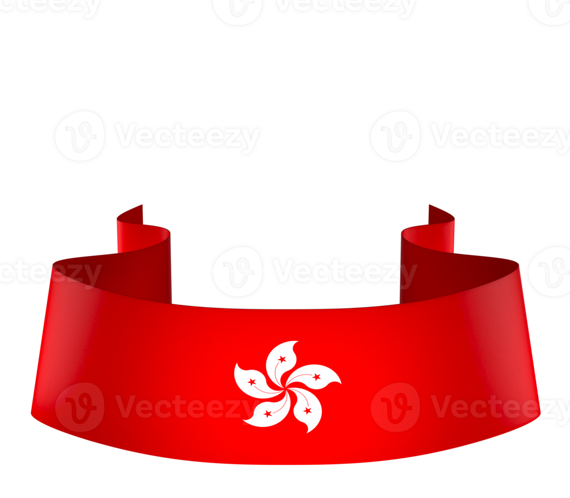 Hong Kong flag element design national independence day banner ribbon png