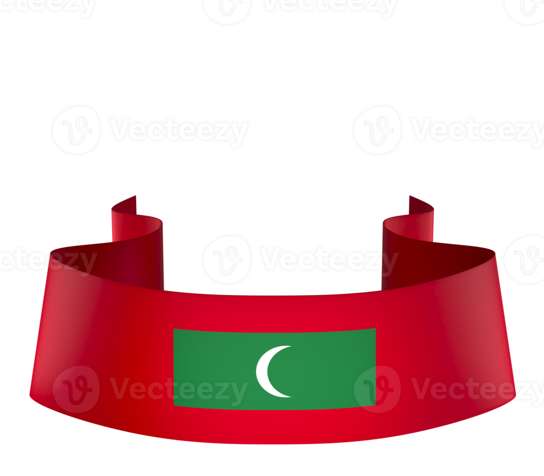 Maldives flag element design national independence day banner ribbon png
