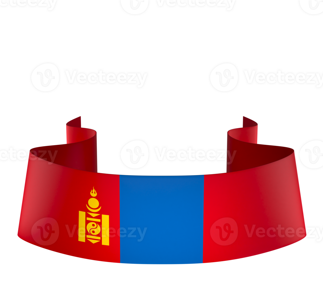 Mongolia flag element design national independence day banner ribbon png