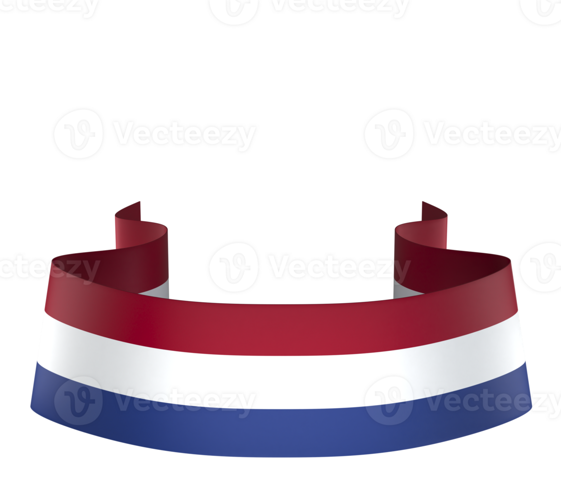 Netherlands flag element design national independence day banner ribbon png