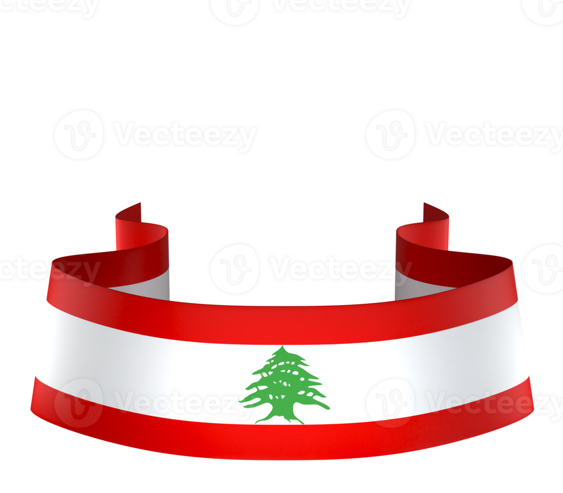 Lebanon flag element design national independence day banner ribbon png