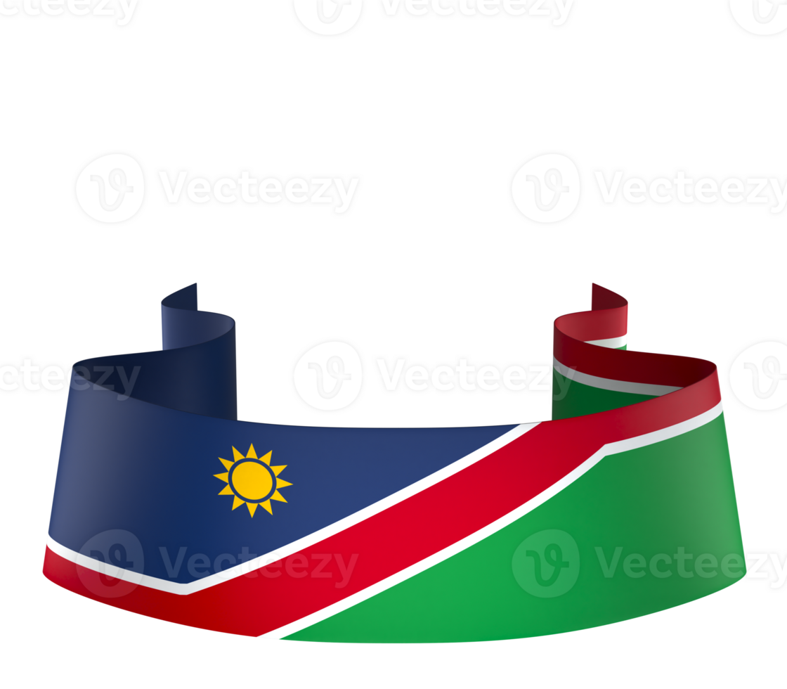 Namibia flag element design national independence day banner ribbon png