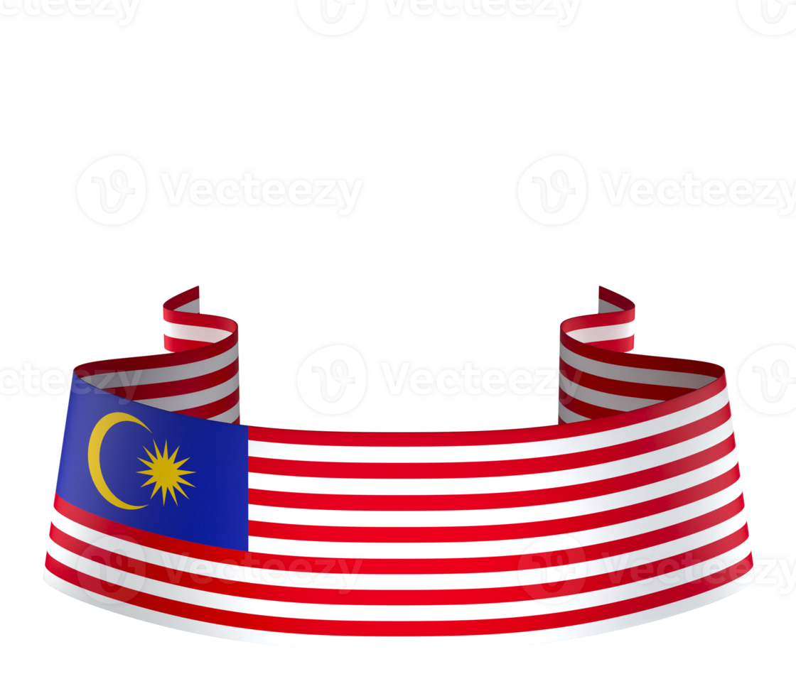 Malaysia flag element design national independence day banner ribbon png