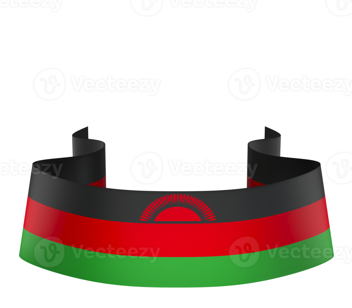 Malawi flag element design national independence day banner ribbon png