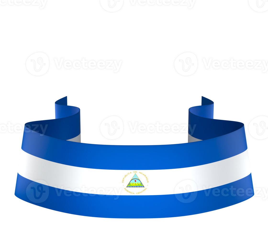 Nicaragua flag element design national independence day banner ribbon png