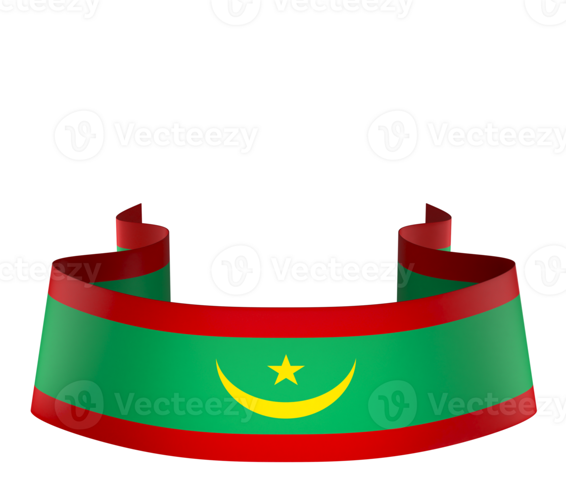 Mauritania flag element design national independence day banner ribbon png