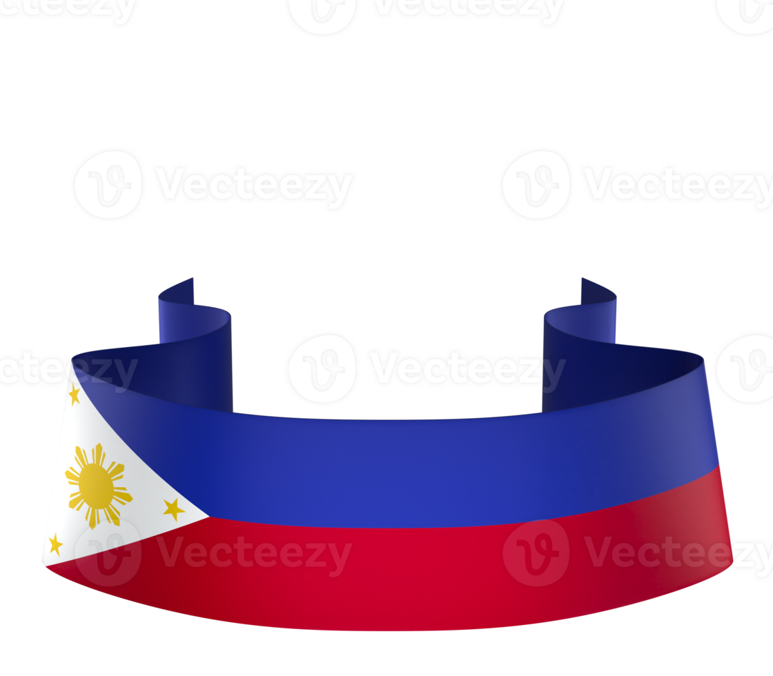 Philippines flag element design national independence day banner ribbon png
