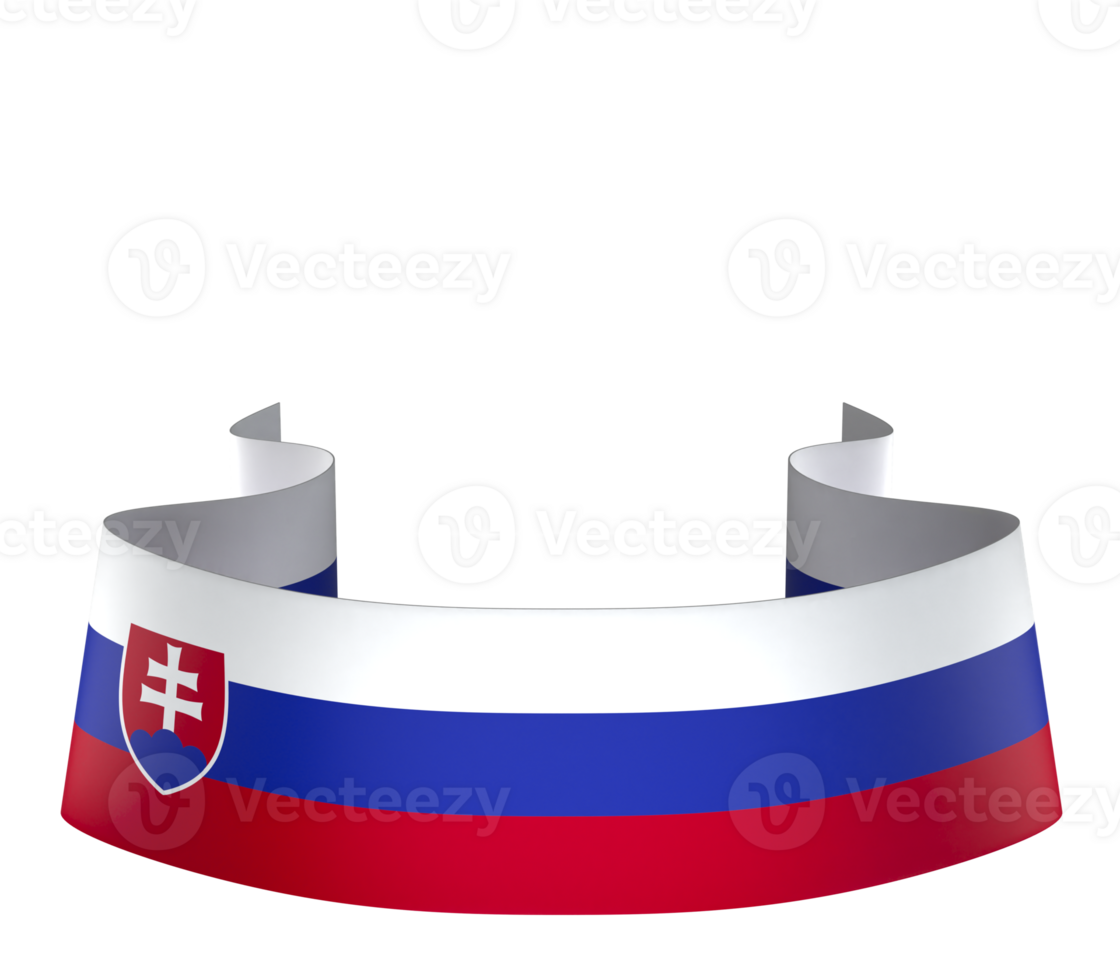 Slovakia flag element design national independence day banner ribbon png
