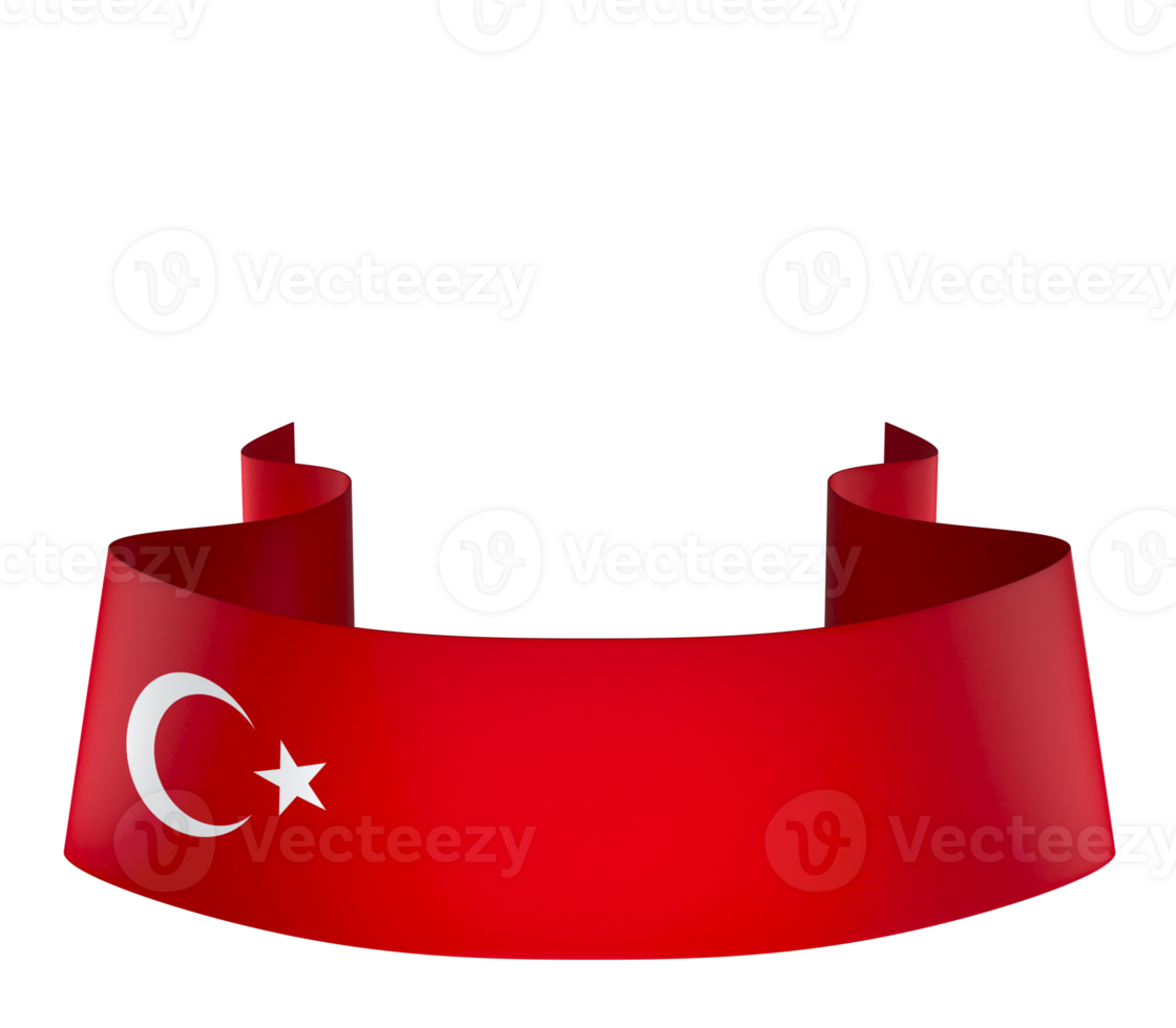 Turkey flag element design national independence day banner ribbon png