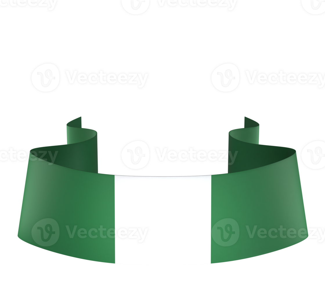 Nigeria flag element design national independence day banner ribbon png