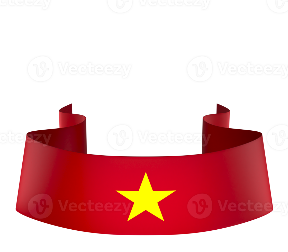 Vietnam flag element design national independence day banner ribbon png