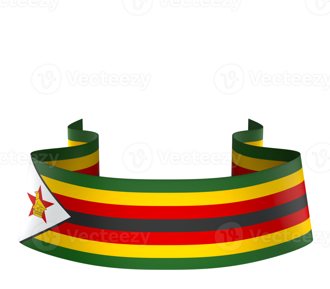 Zimbabwe flag element design national independence day banner ribbon png