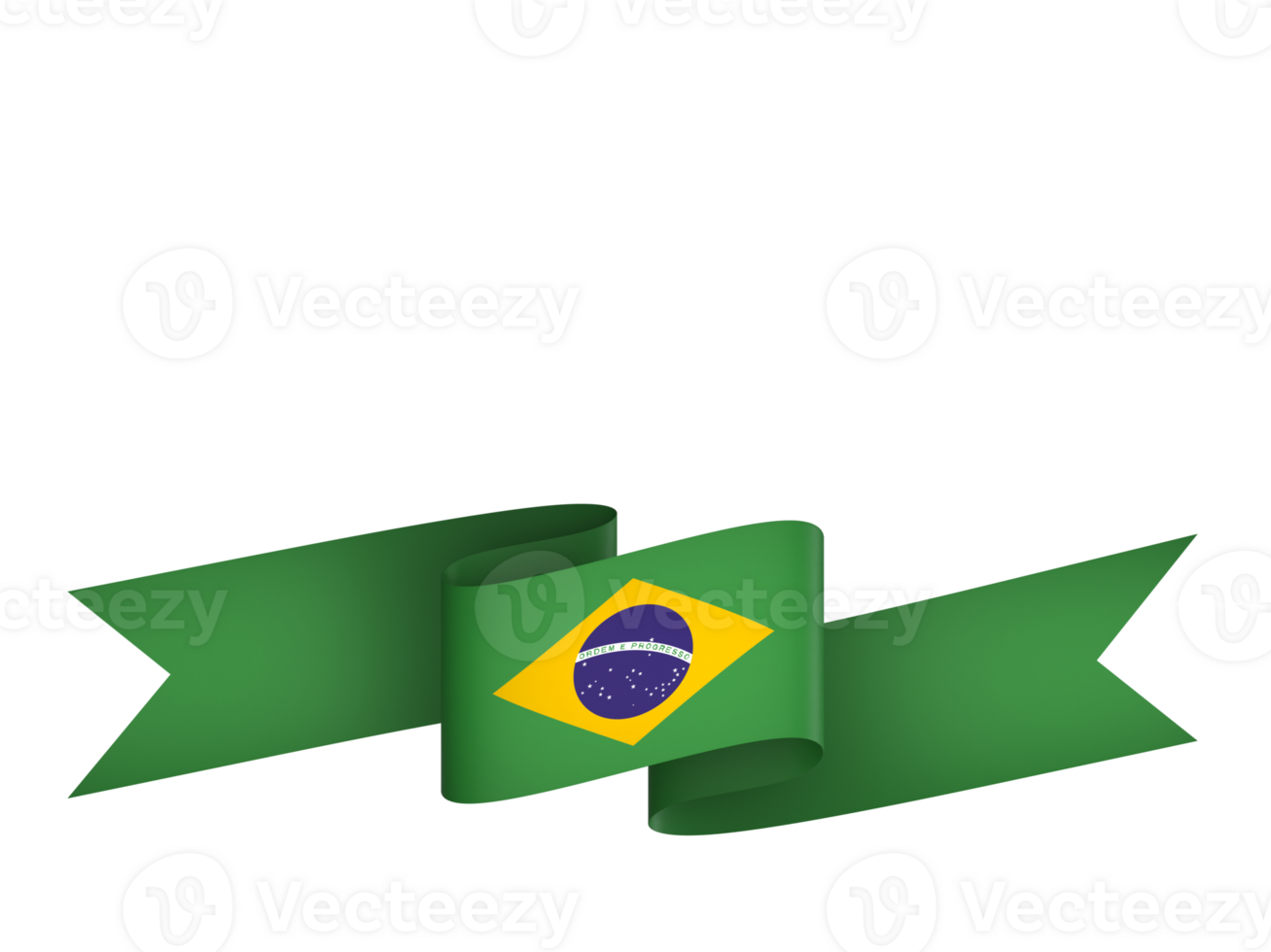 Brazil flag element design national independence day banner ribbon png