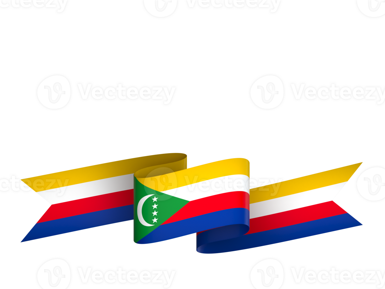 Comoros flag element design national independence day banner ribbon png