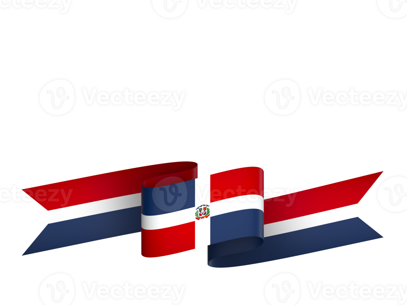 Dominican Republic flag element design national independence day banner ribbon png