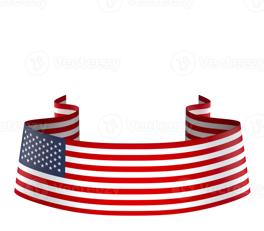 United States flag element design national independence day banner ribbon png