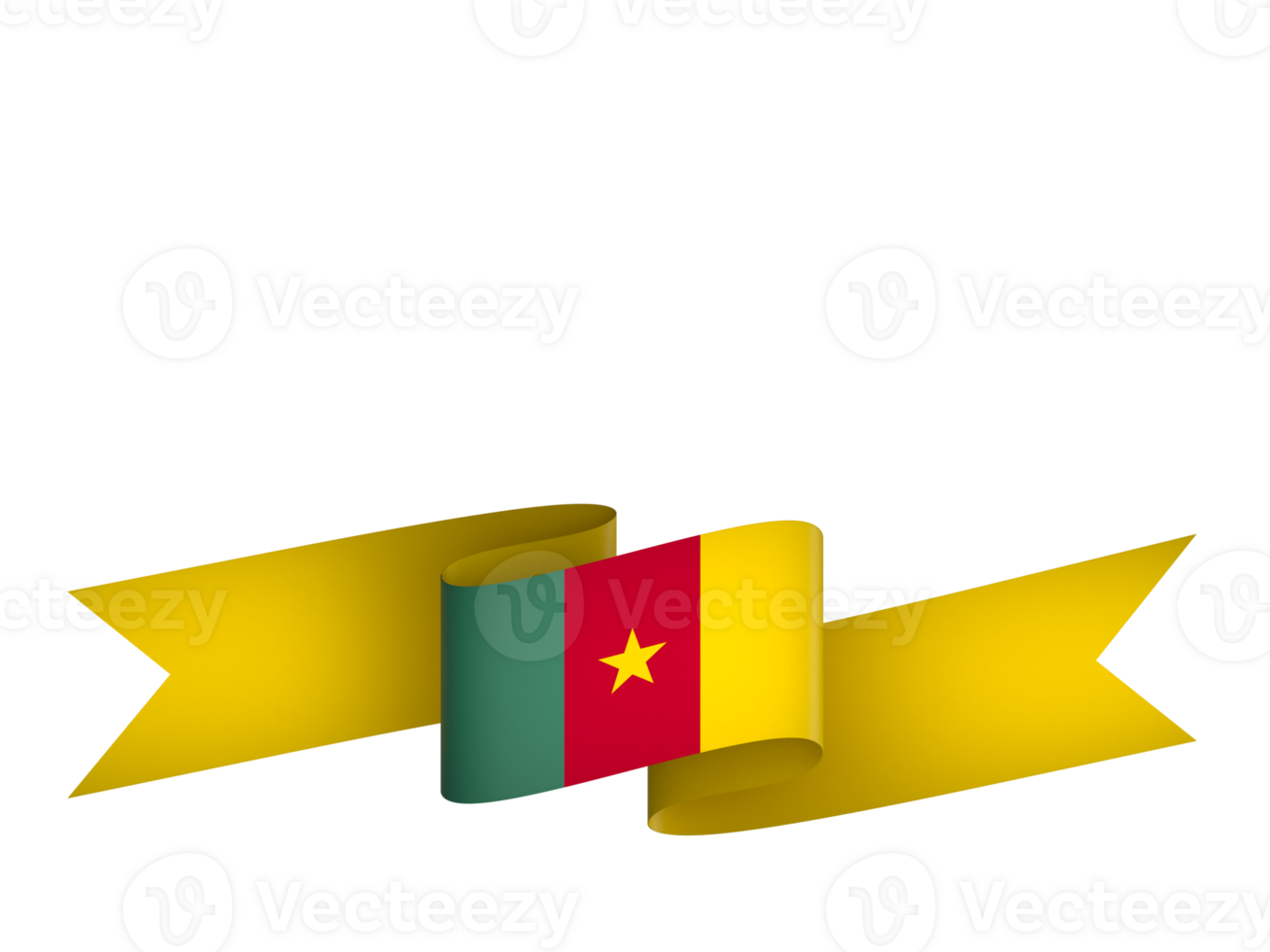 Cameroon flag element design national independence day banner ribbon png