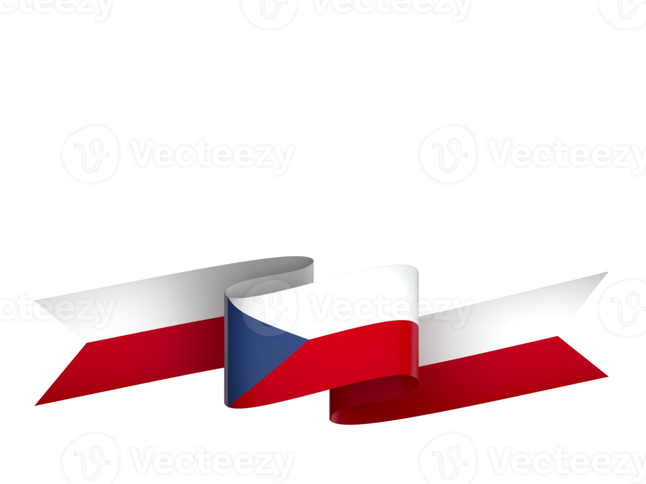 Czech Republic flag element design national independence day banner ribbon png