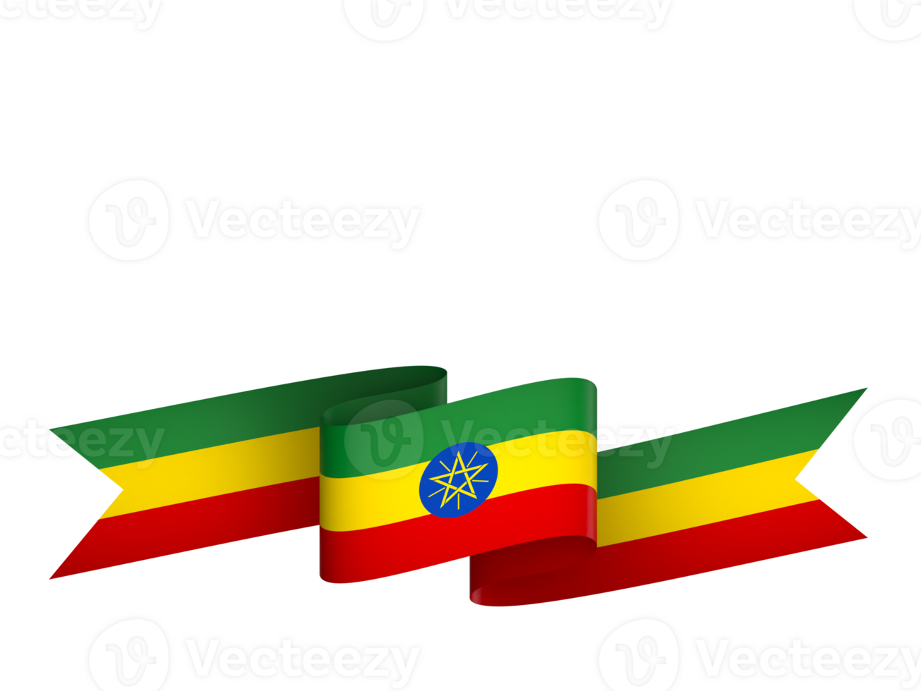 Ethiopia flag element design national independence day banner ribbon png