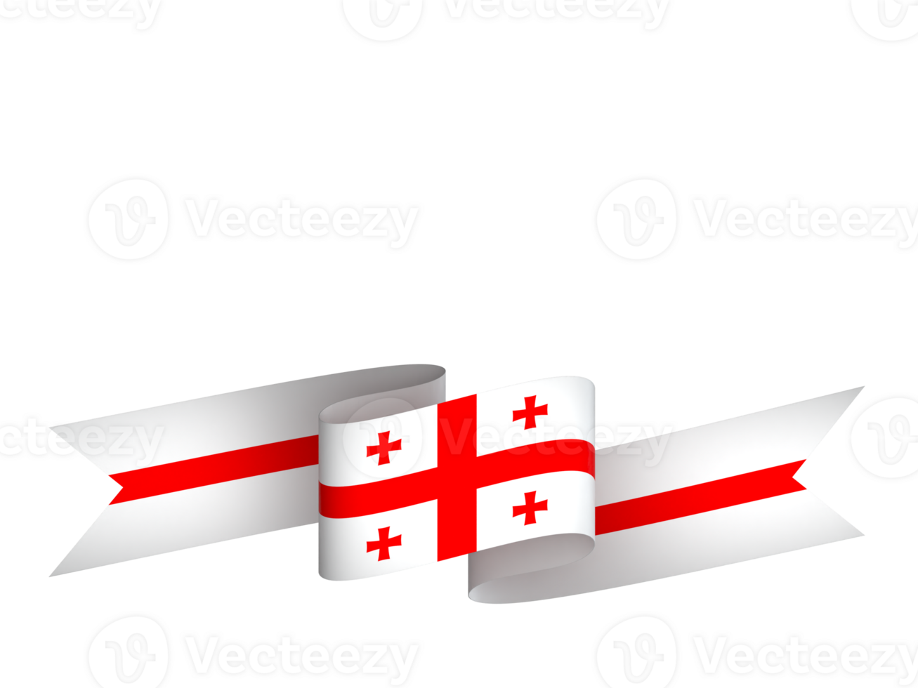 Georgia flag element design national independence day banner ribbon png