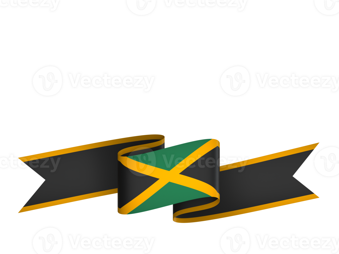 Jamaica flag element design national independence day banner ribbon png