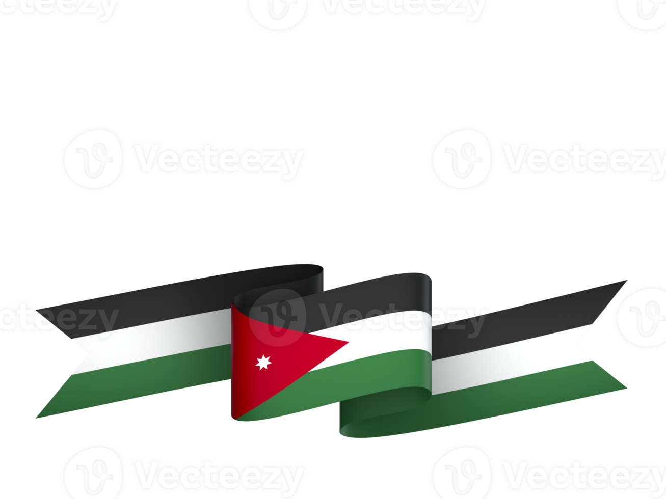 Jordan flag element design national independence day banner ribbon png