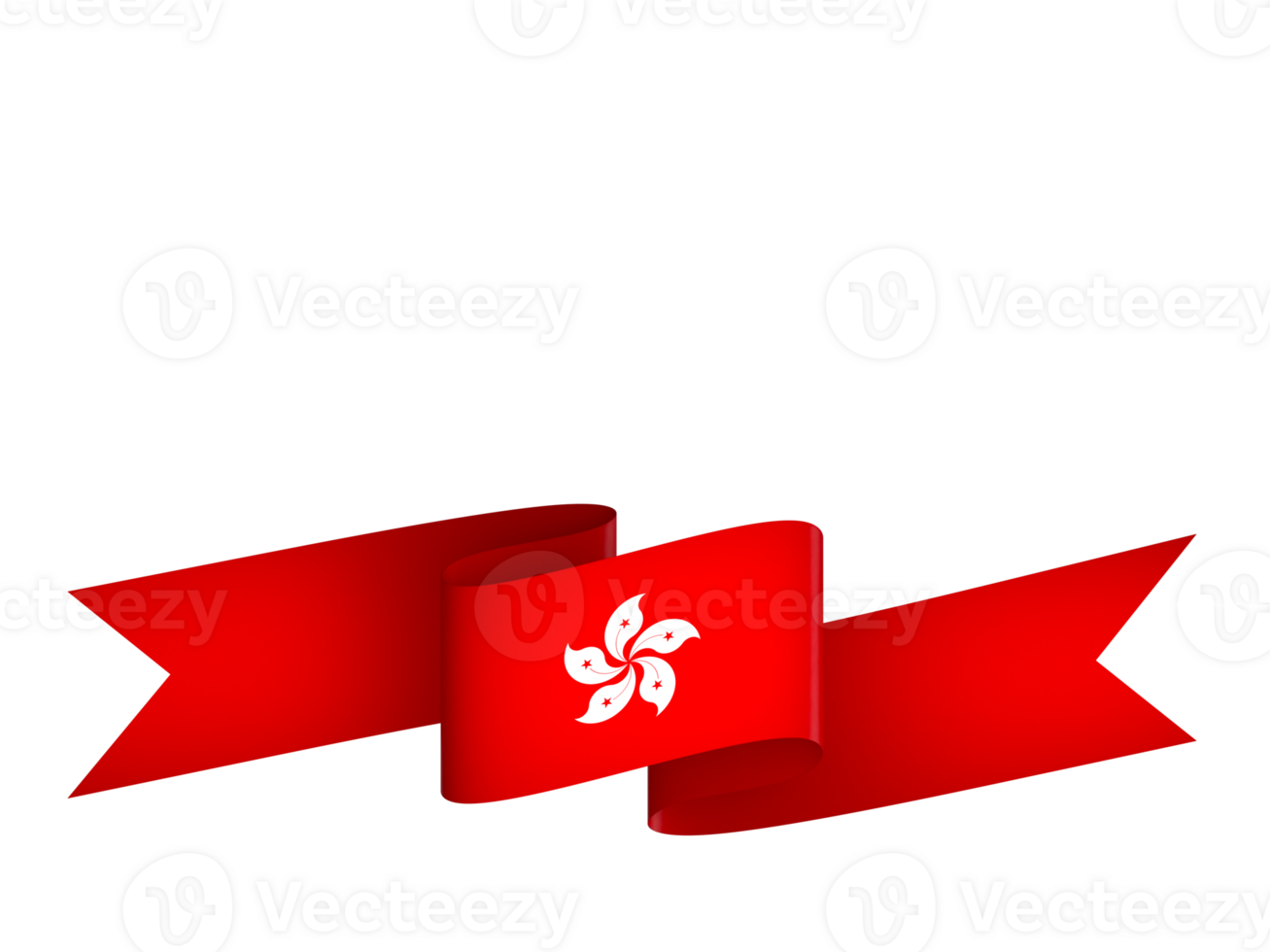 Hong Kong flag element design national independence day banner ribbon png