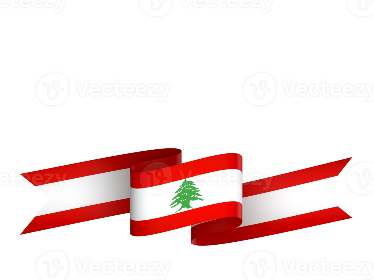 Lebanon flag element design national independence day banner ribbon png