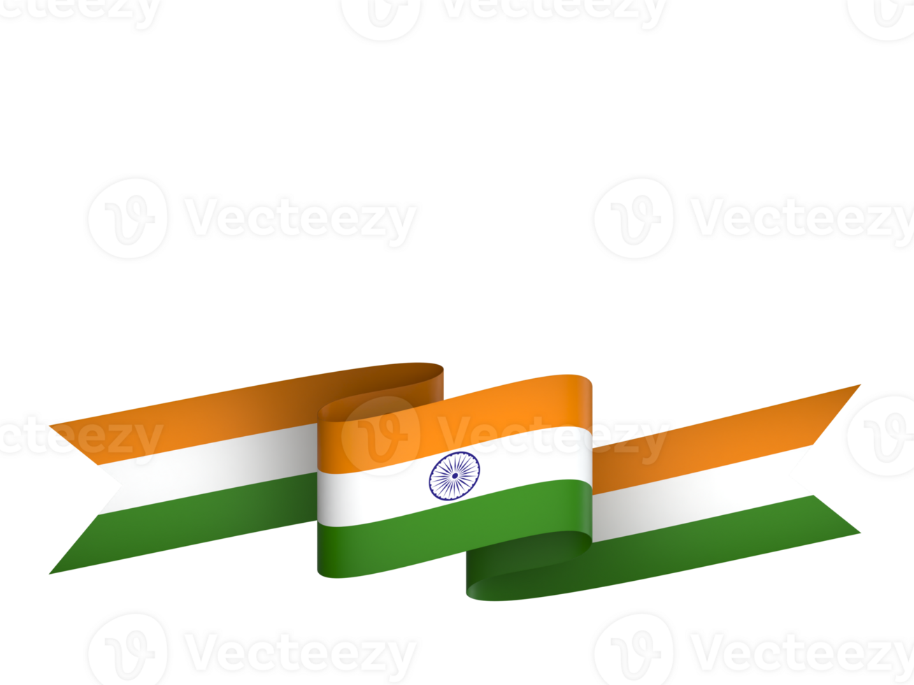 India flag element design national independence day banner ribbon png
