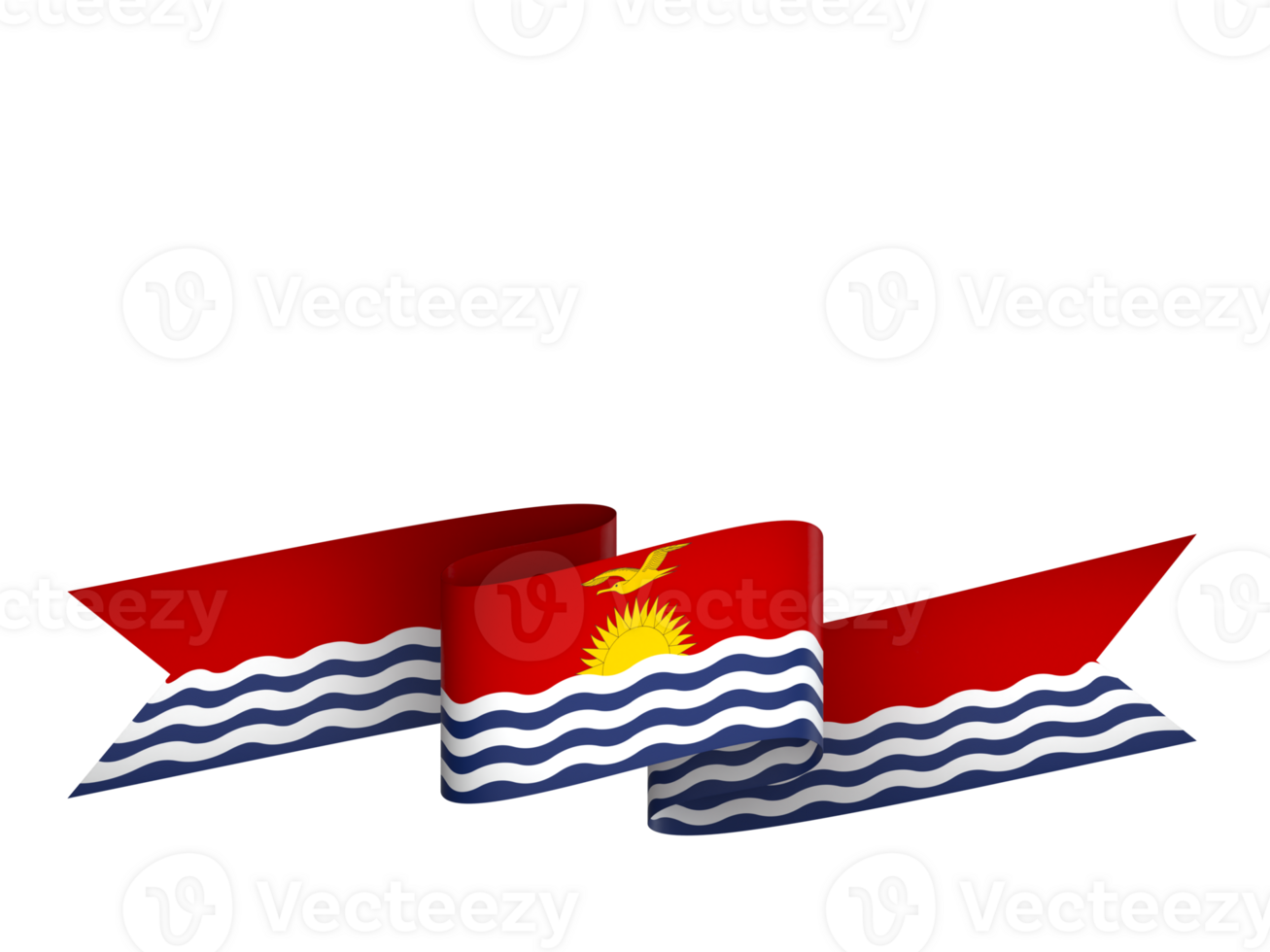 Kiribati flag element design national independence day banner ribbon png