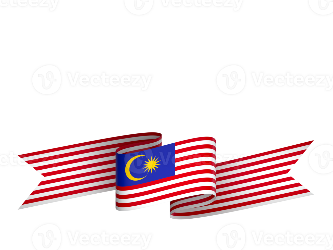 Malaysia flag element design national independence day banner ribbon png