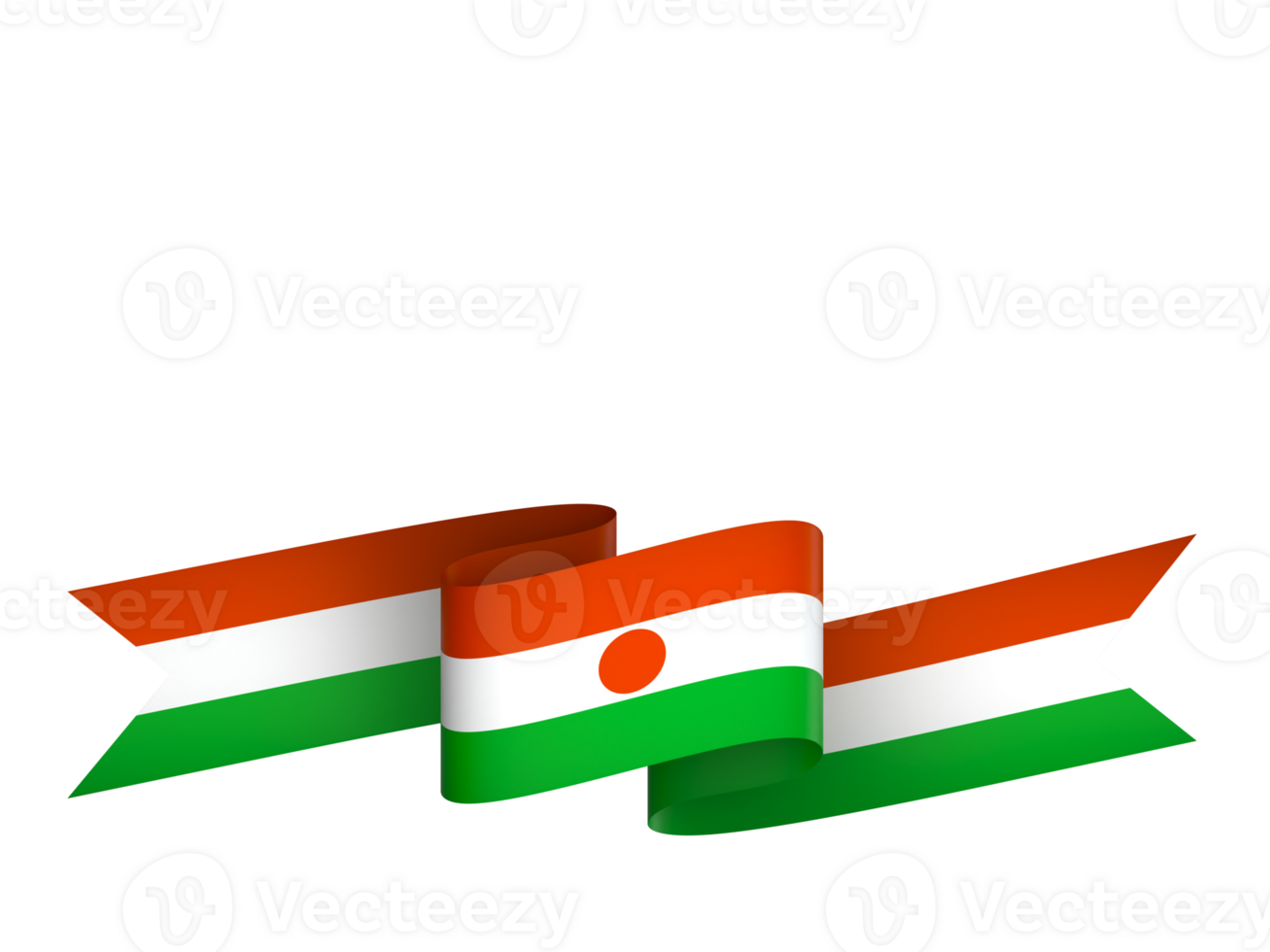 Niger flag element design national independence day banner ribbon png