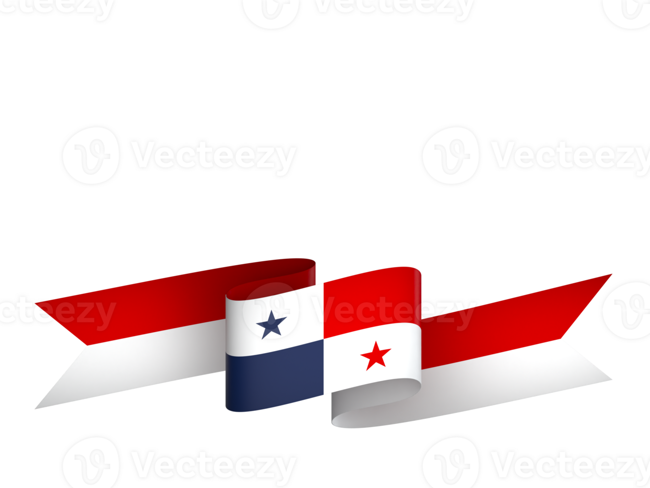 Panama flag element design national independence day banner ribbon png