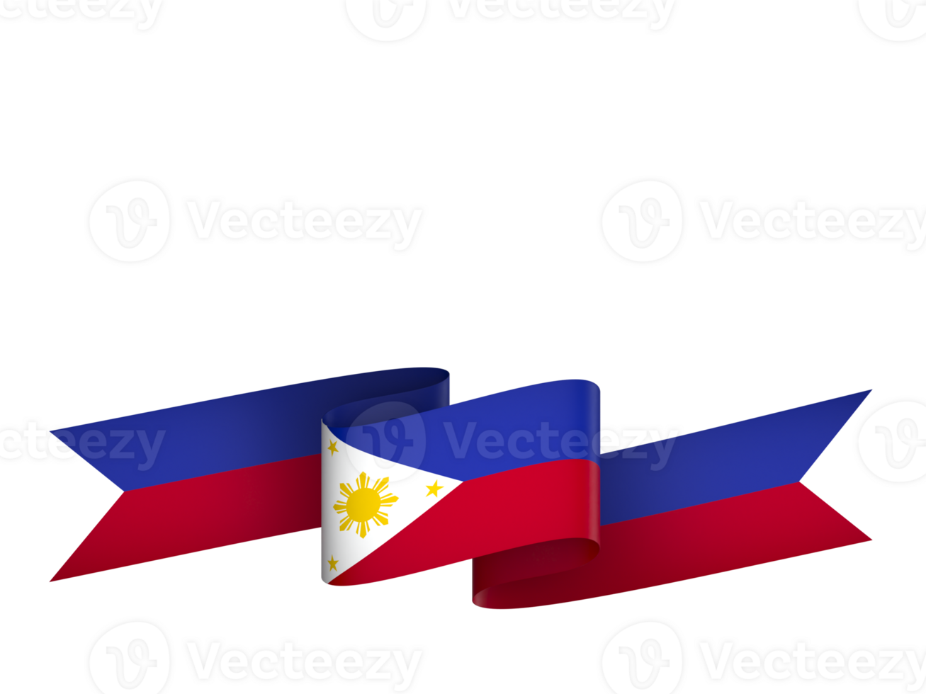 Philippines flag element design national independence day banner ribbon png