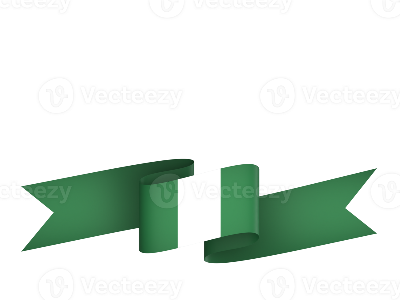 Nigeria flag element design national independence day banner ribbon png