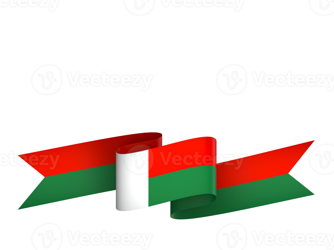 Madagascar flag element design national independence day banner ribbon png