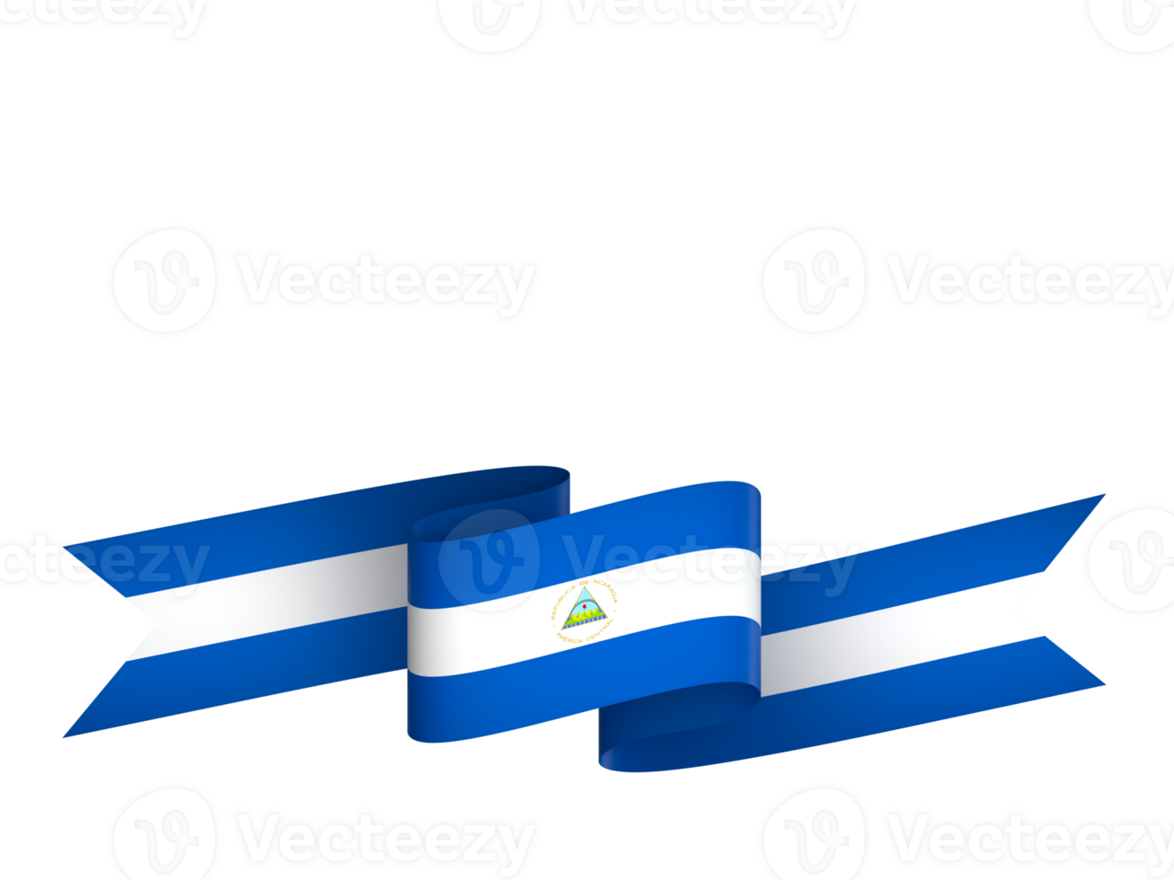 Nicaragua flag element design national independence day banner ribbon png